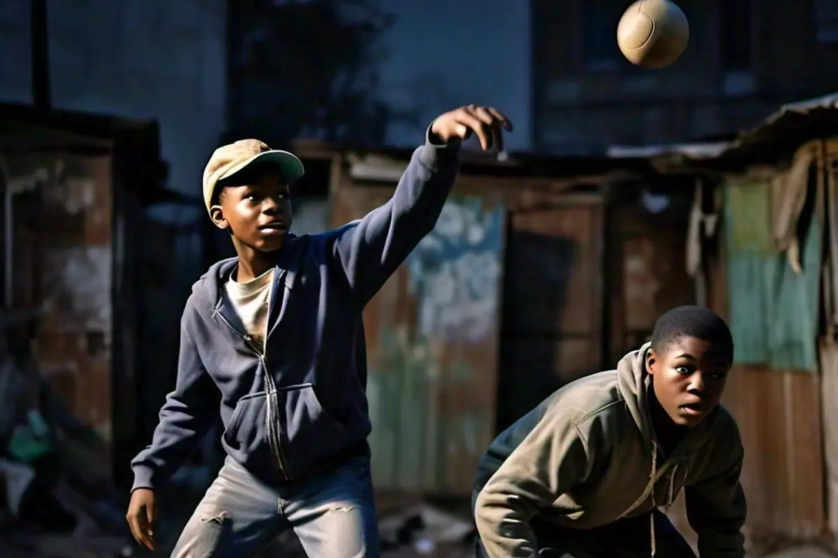 two teens playing basketball at home